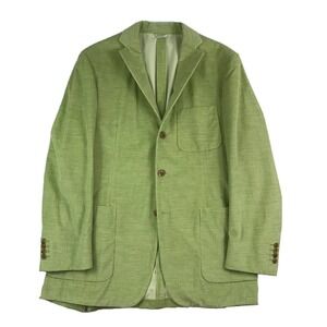Belvest Cotton Cashmere Mens Green Velvet Blazer Size Mens 40R NWT